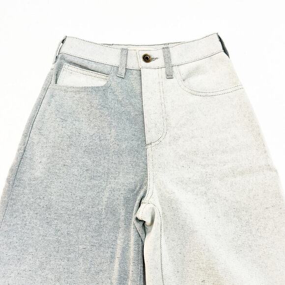 Imperfects Two Toned Light Wash Denim Jeans Wide Leg Style Size 24 - Picture 7 of 11